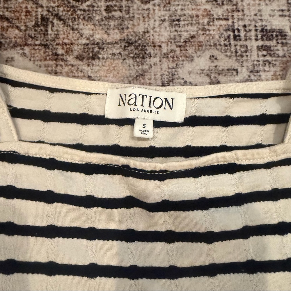Nation LTD Black and White Striped Bettina Tank Top - Picture 3 of 4